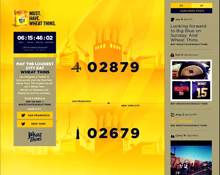 Wheat Thins site design on desktop