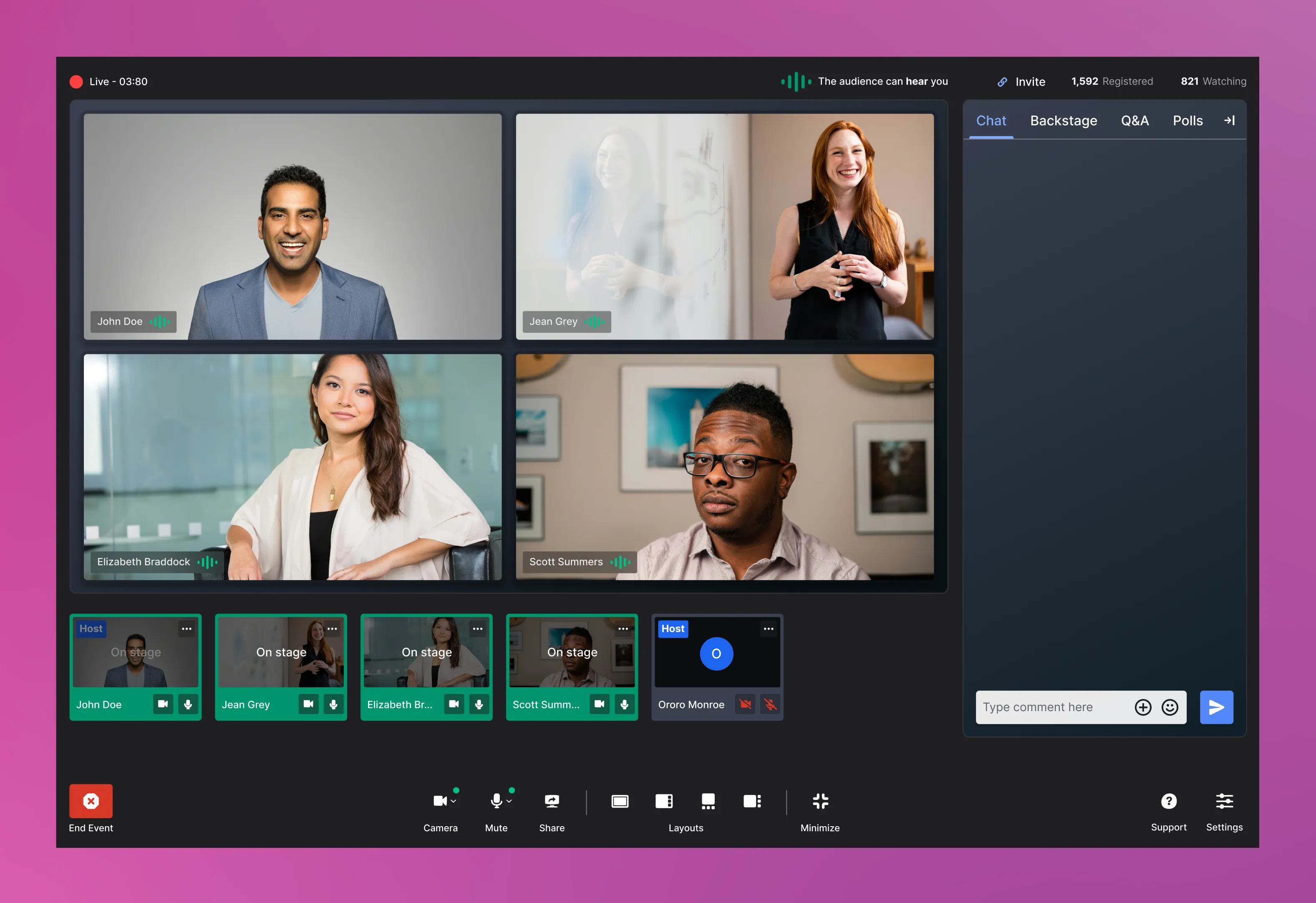 Wistia webinar tool interface design
