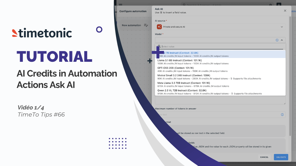 AI Credits in Automation Actions: Ask AI in TimeTonic