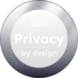 Data privacy by design badge showcasing Workpath’s focus on secure software.