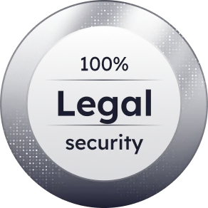 Badge illustrating 100% legal security compliance at Workpath GmbH.