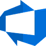 Azure DevOps logo with stylized blue arrows and geometric shapes.