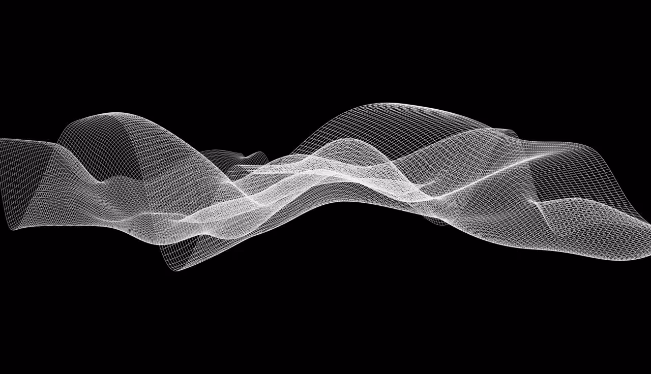 Abstract wireframe mesh on a black background