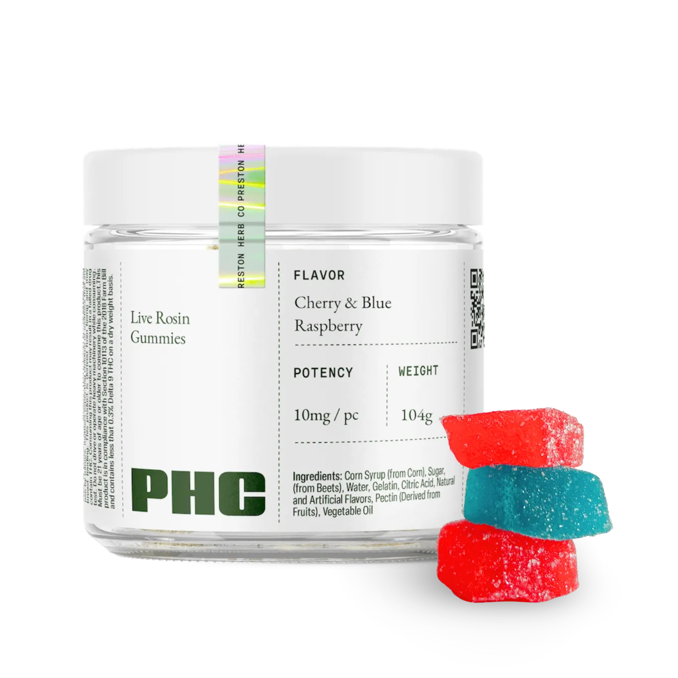 OG Cherry / Blue Razz D9 Live Rosin Gummies