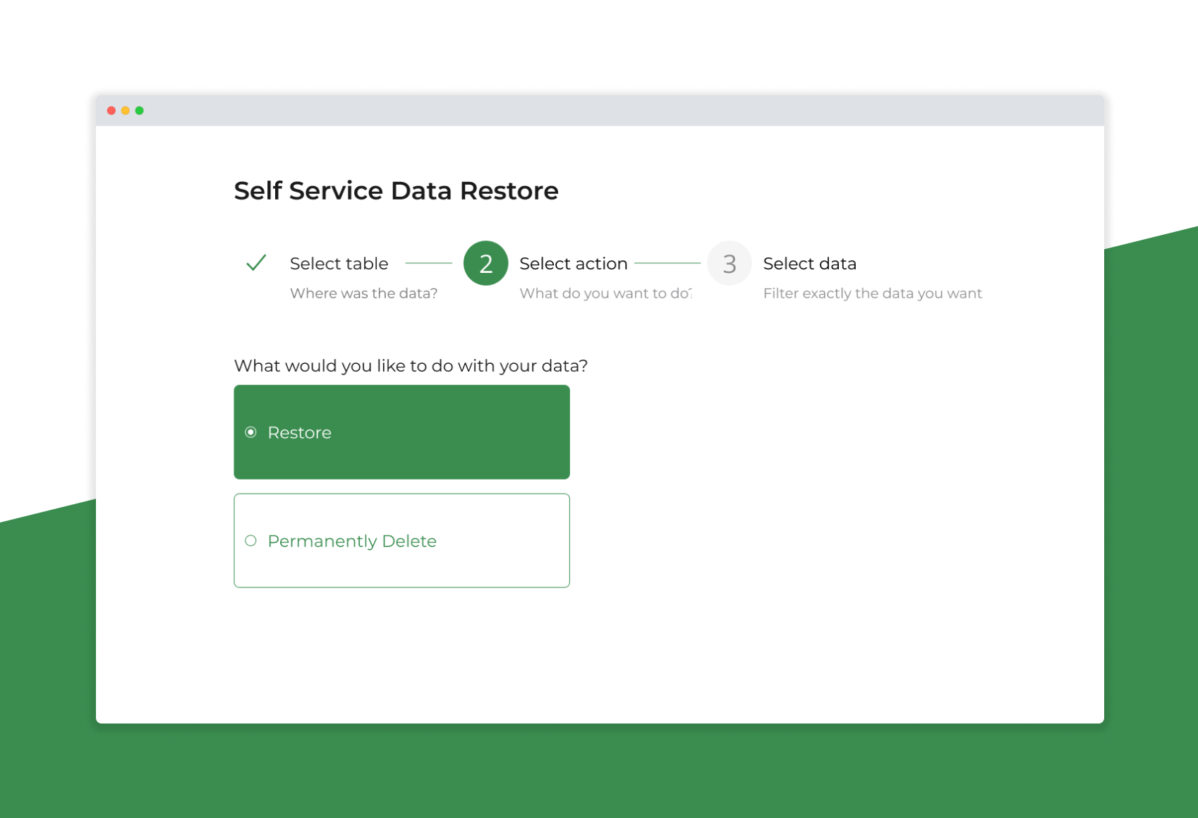 Self-service Data Restore