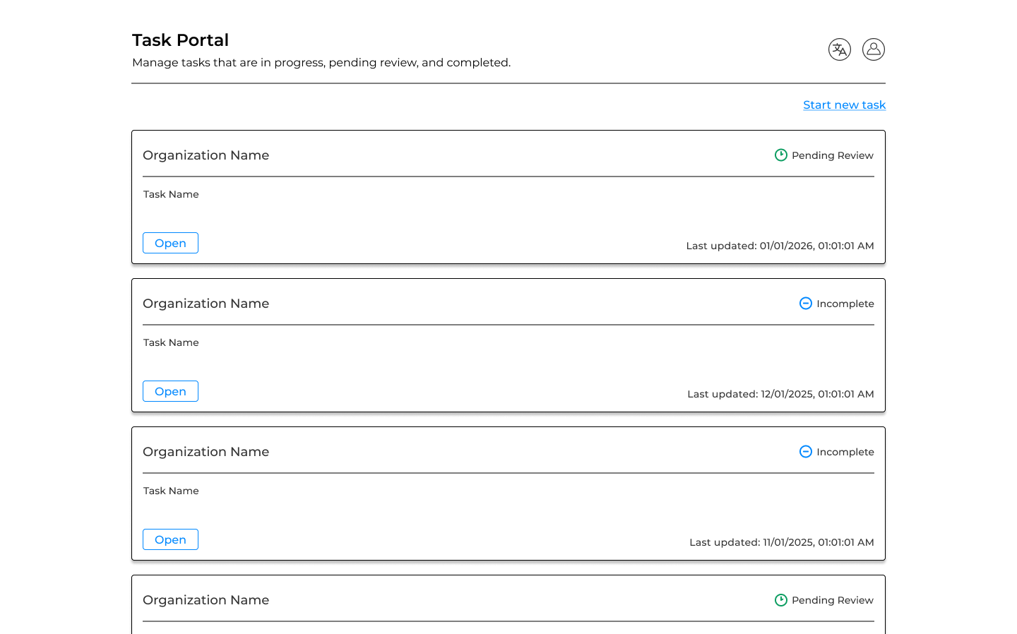 old task portal