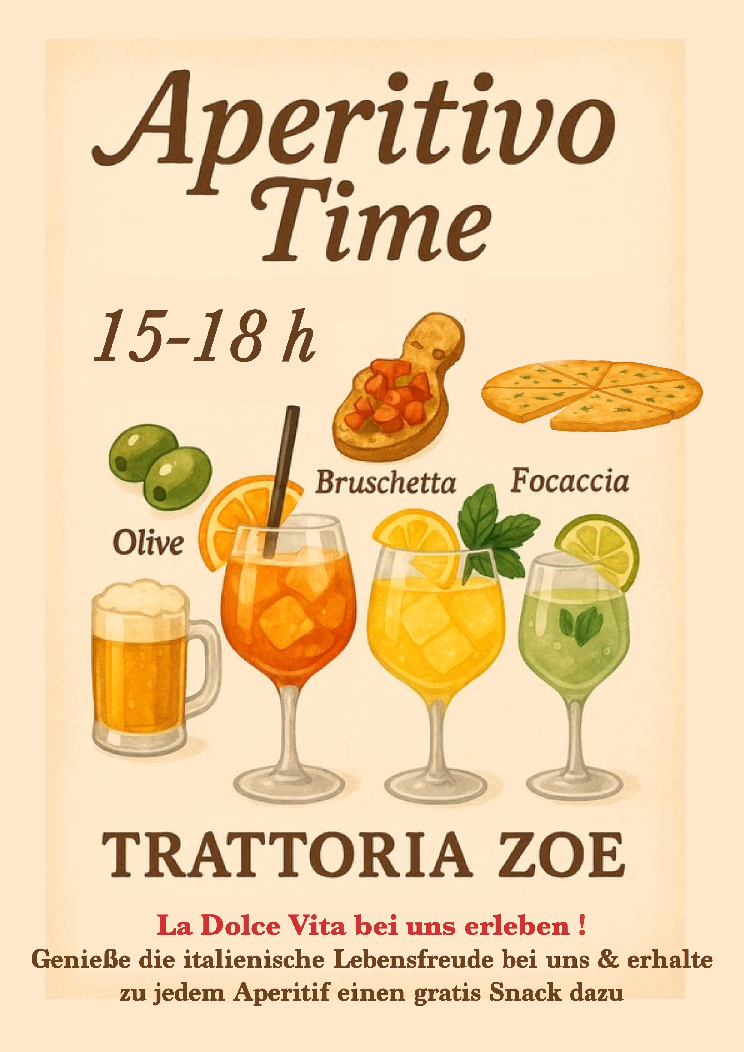 Flyer für die Sommeraperitive