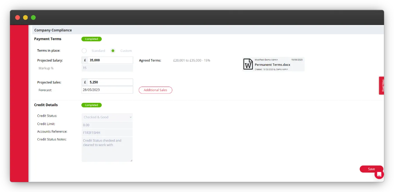 Company Compliance Section