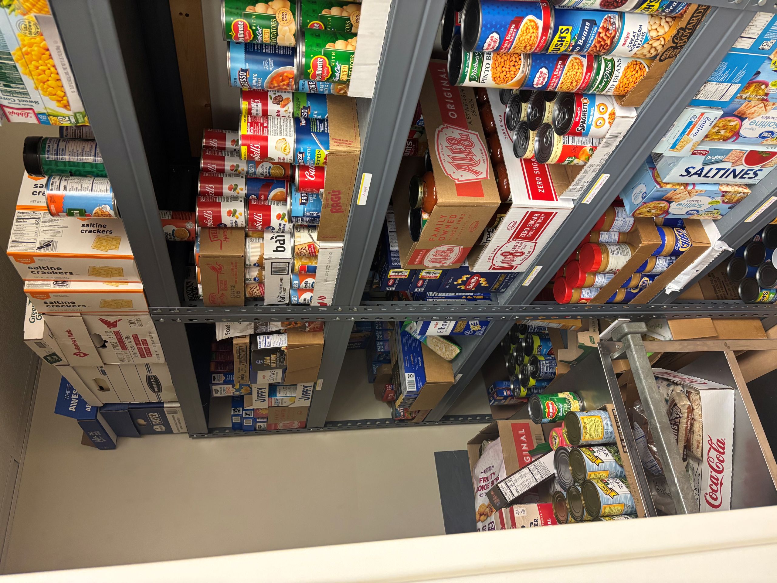 Grace Place shelves of food