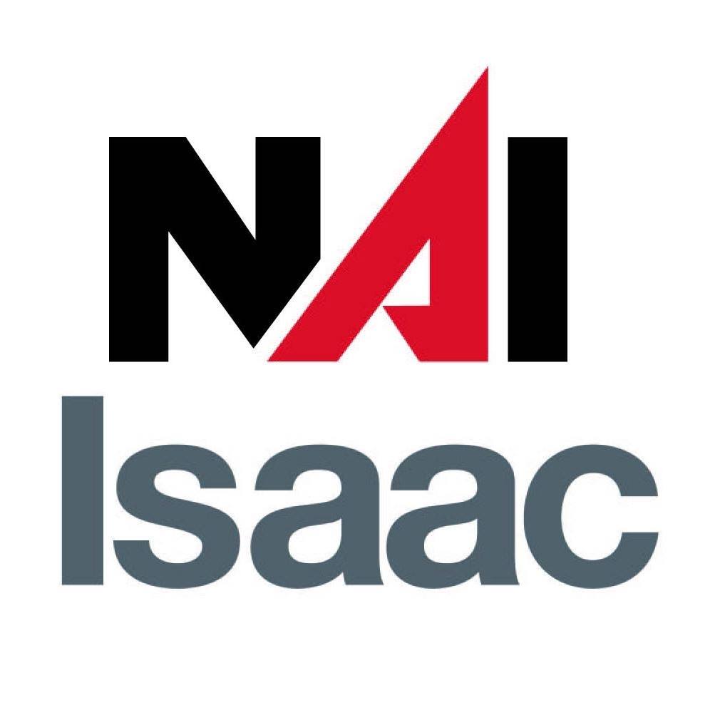 NAI Isaac logo with stylized black and red NAI letters above the word Isaac in gray.