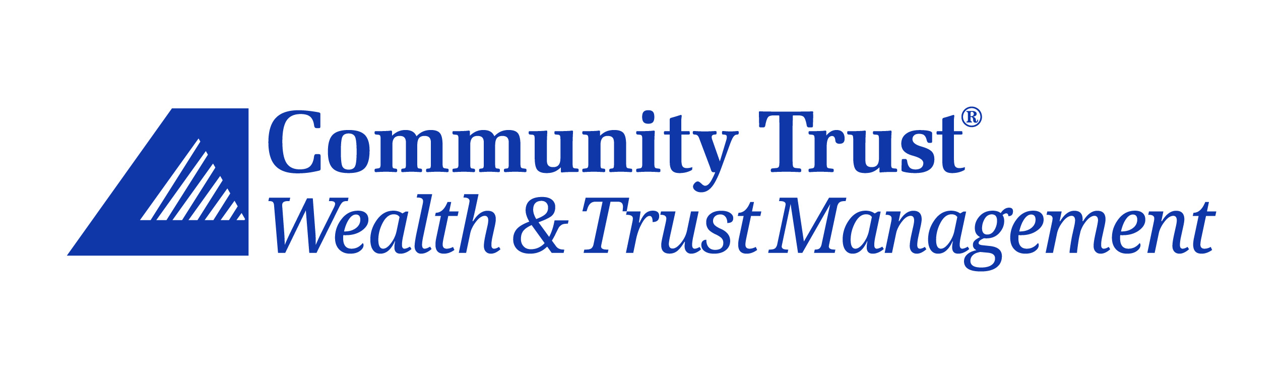 Community Trust Wealth & Trust Management logo with blue geometric symbol and text.