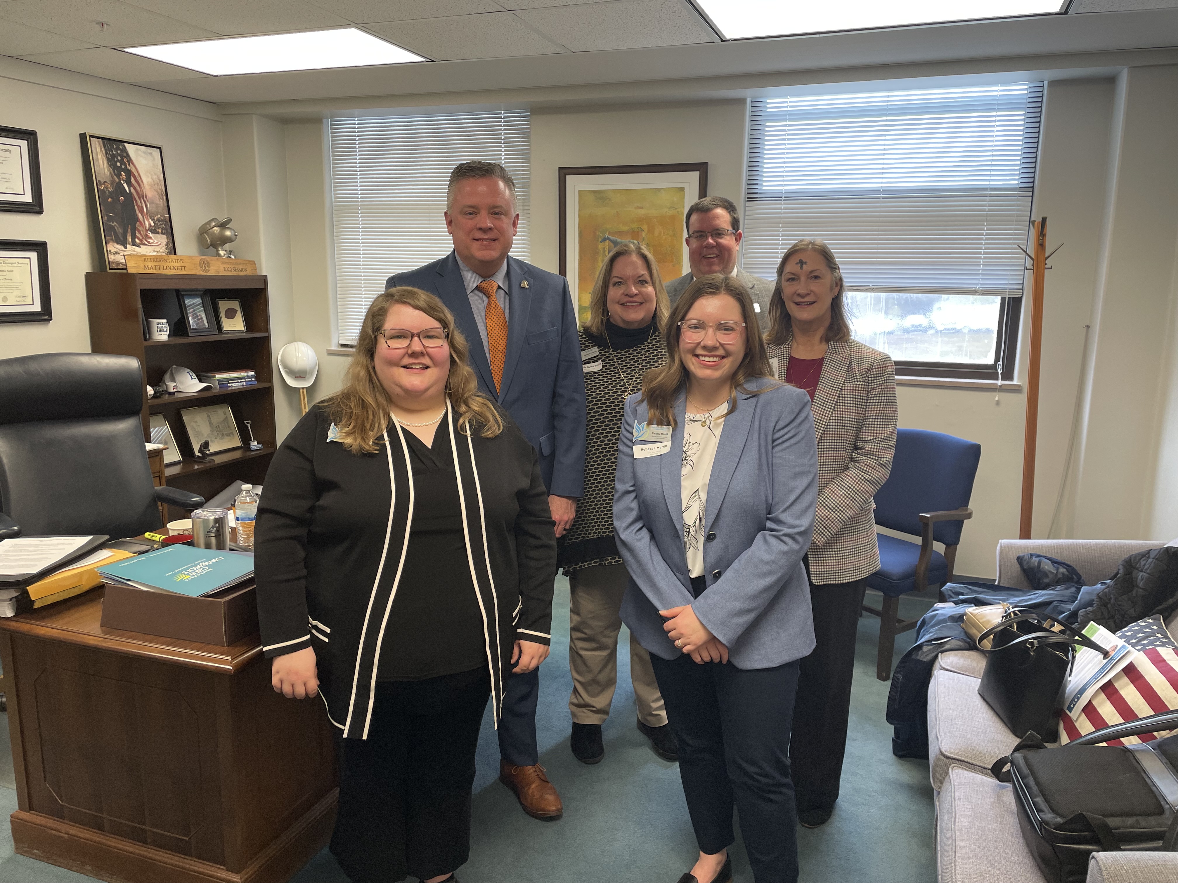 KyUMH team of staff members and volunteers pose for a picture with Rep. Lockett during Children's Advocacy Day. 