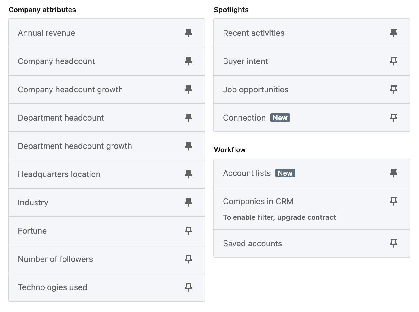 Sales Navigator Account Filters