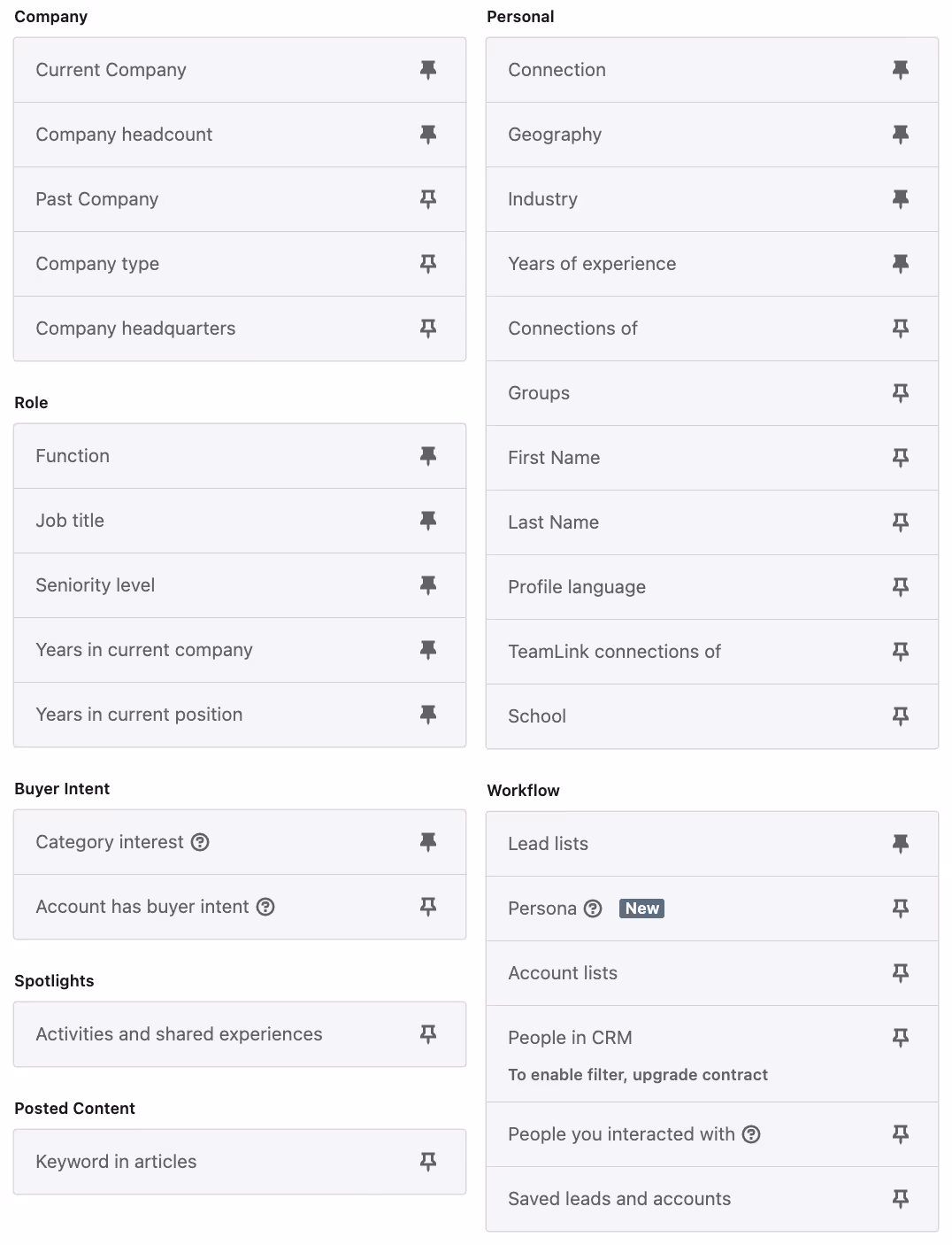 LinkedIn Sales Navigator Filters