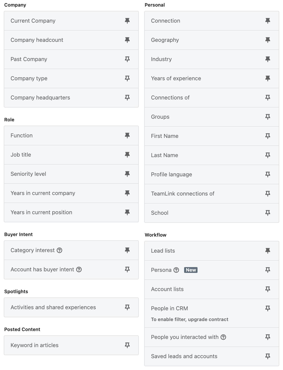 LinkedIn Sales Navigator Filters