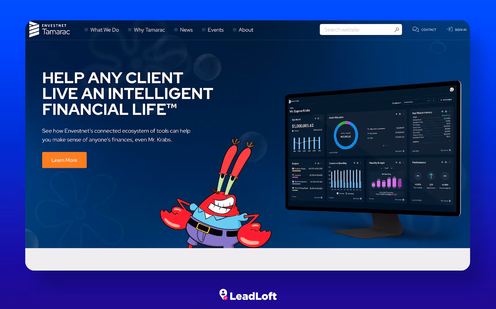 Envestnet webstie screenshot