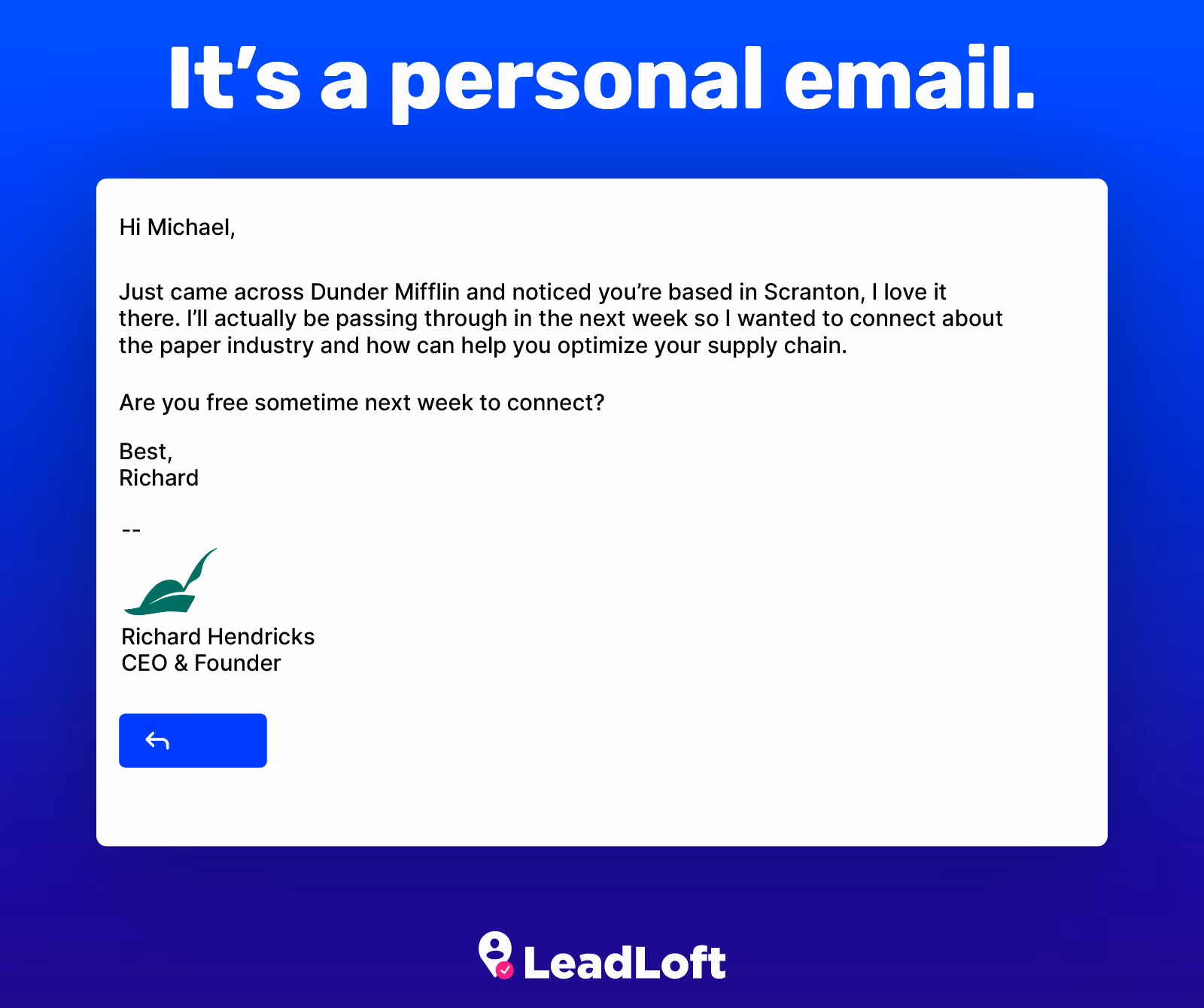 Example of a cold email