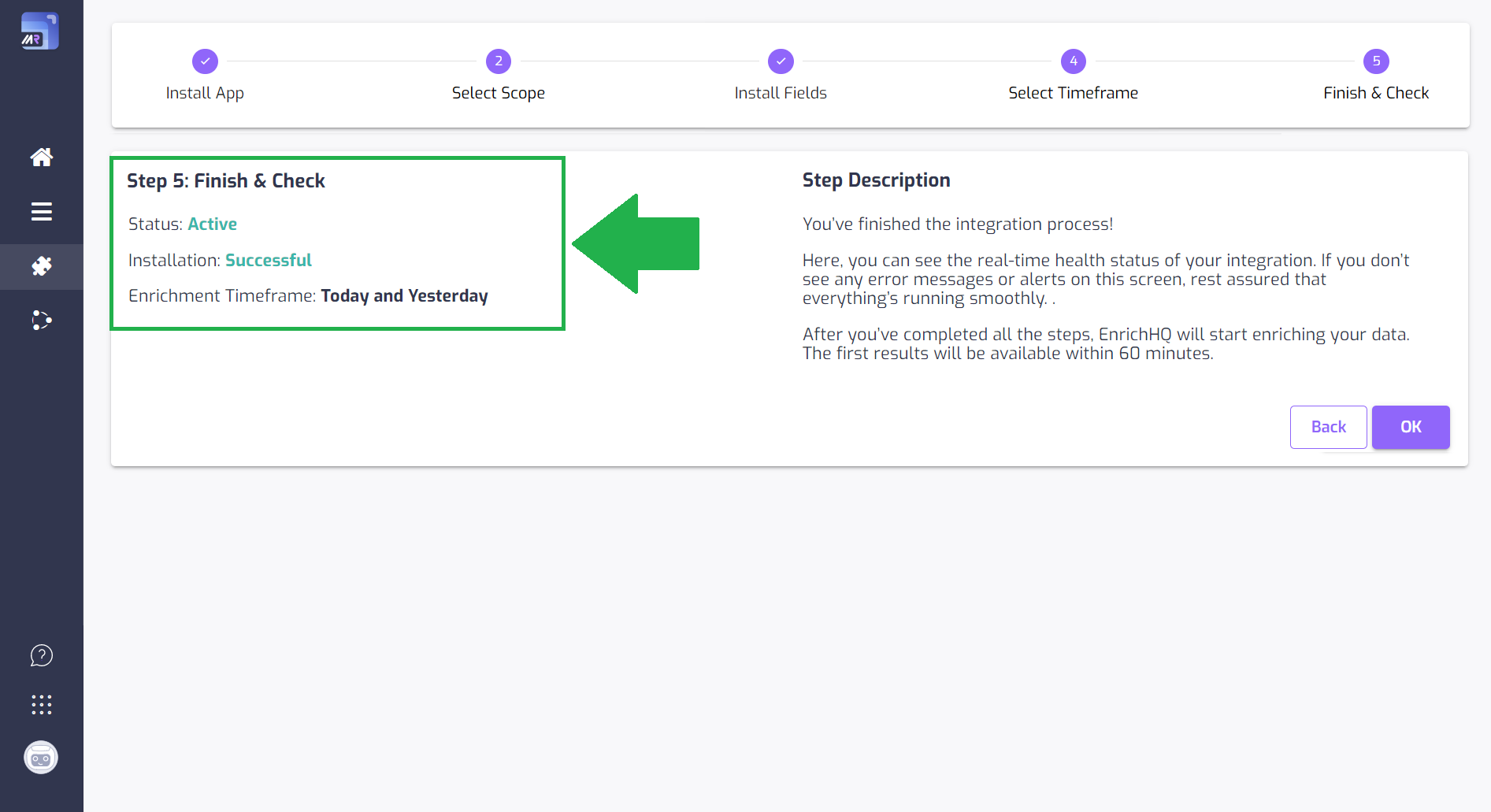 Step 5: Finishing up and checking your integration (HubSpot Enrichment)