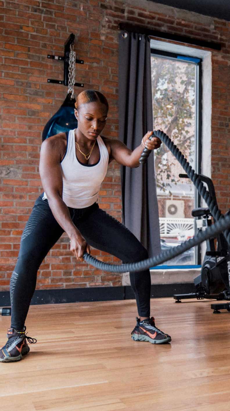 exercising at gym