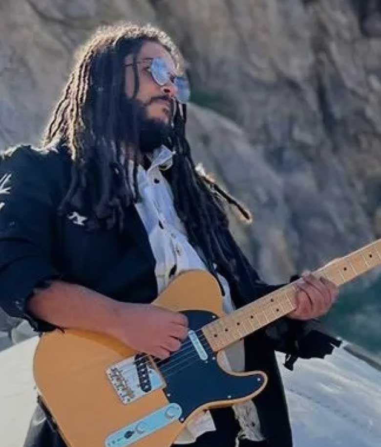 playing guitar
