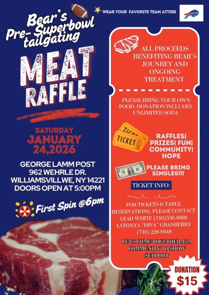 Bear's Pre-Super Bowl Tailgating Meat Raffle