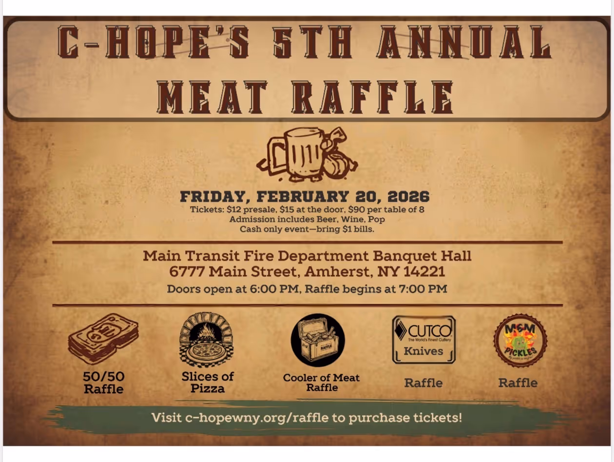 Meat raffle flyer for upcoming event.