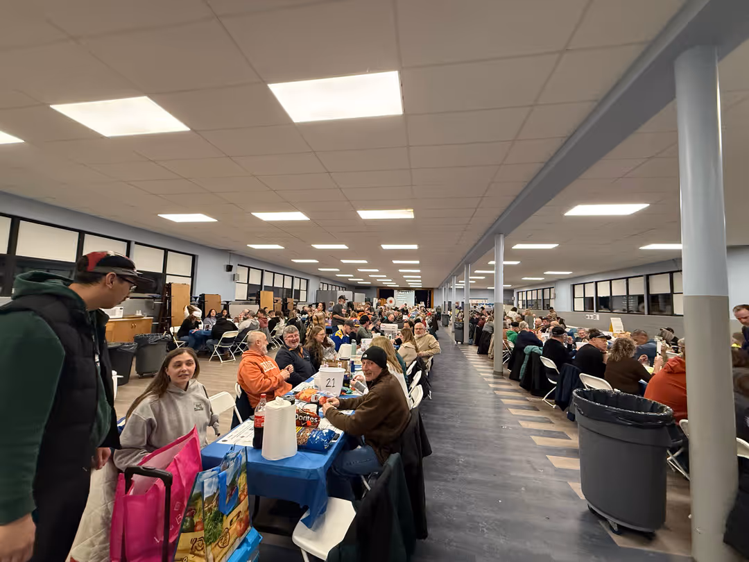 People participating in the St. Joseph Regional School meat raffle in Batavia.