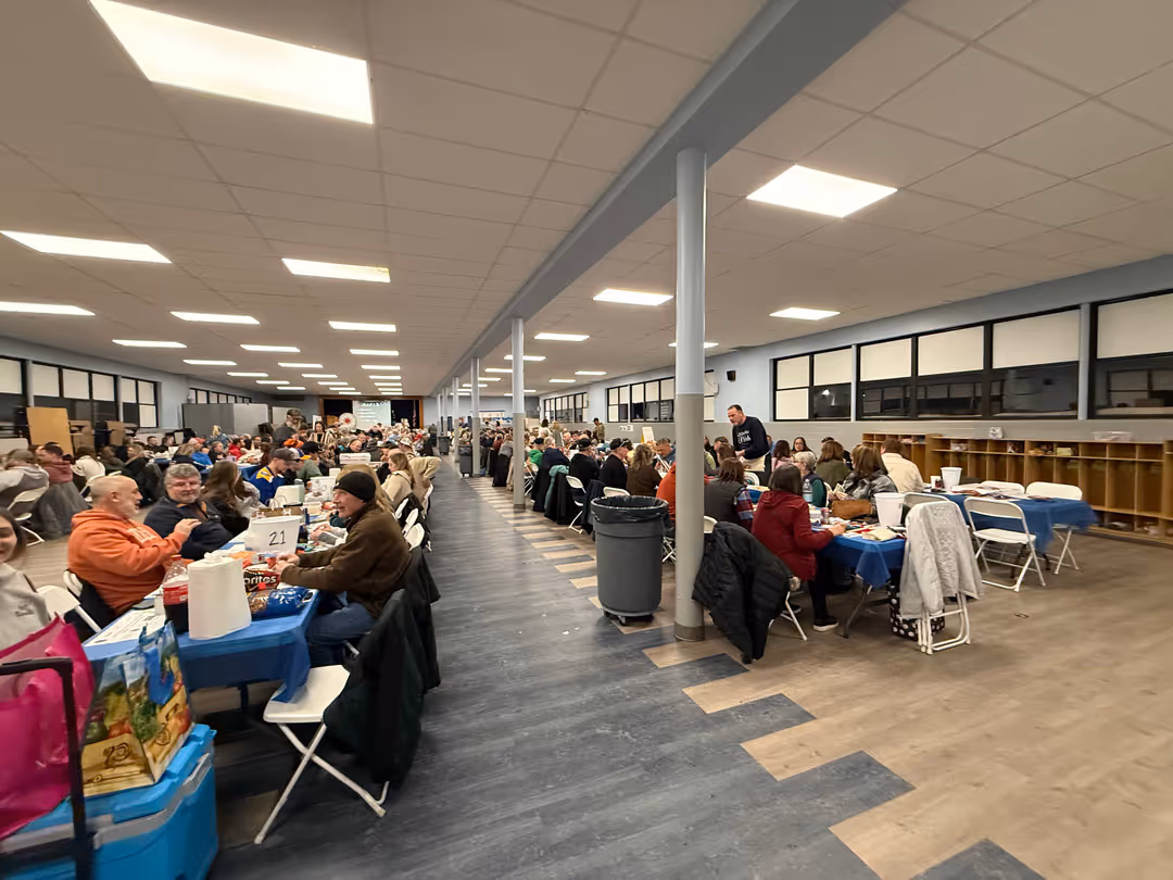 People participating in the St. Joseph Regional School meat raffle in Batavia.