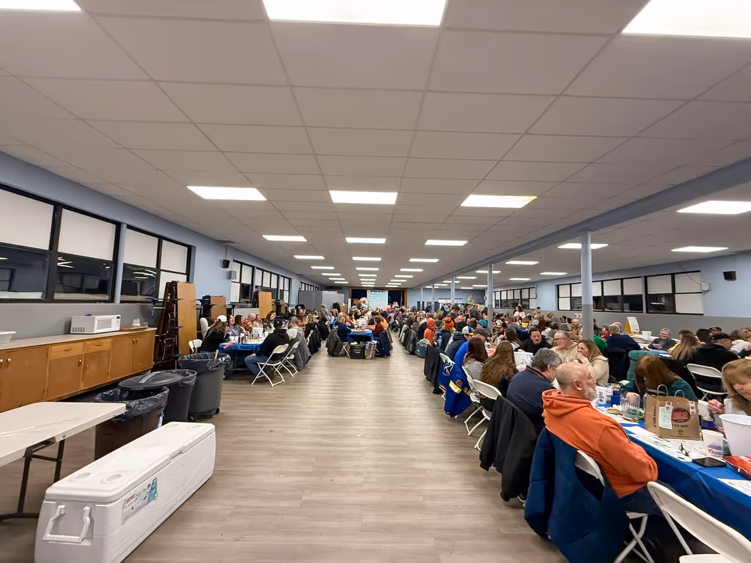 People participating in the St. Joseph Regional School meat raffle in Batavia.
