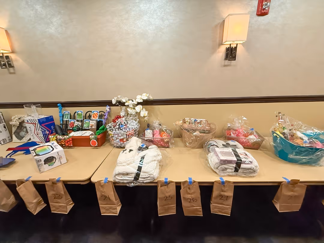 Raffle prizes featured at the Adams Fire Company meat raffle in North Tonawanda.