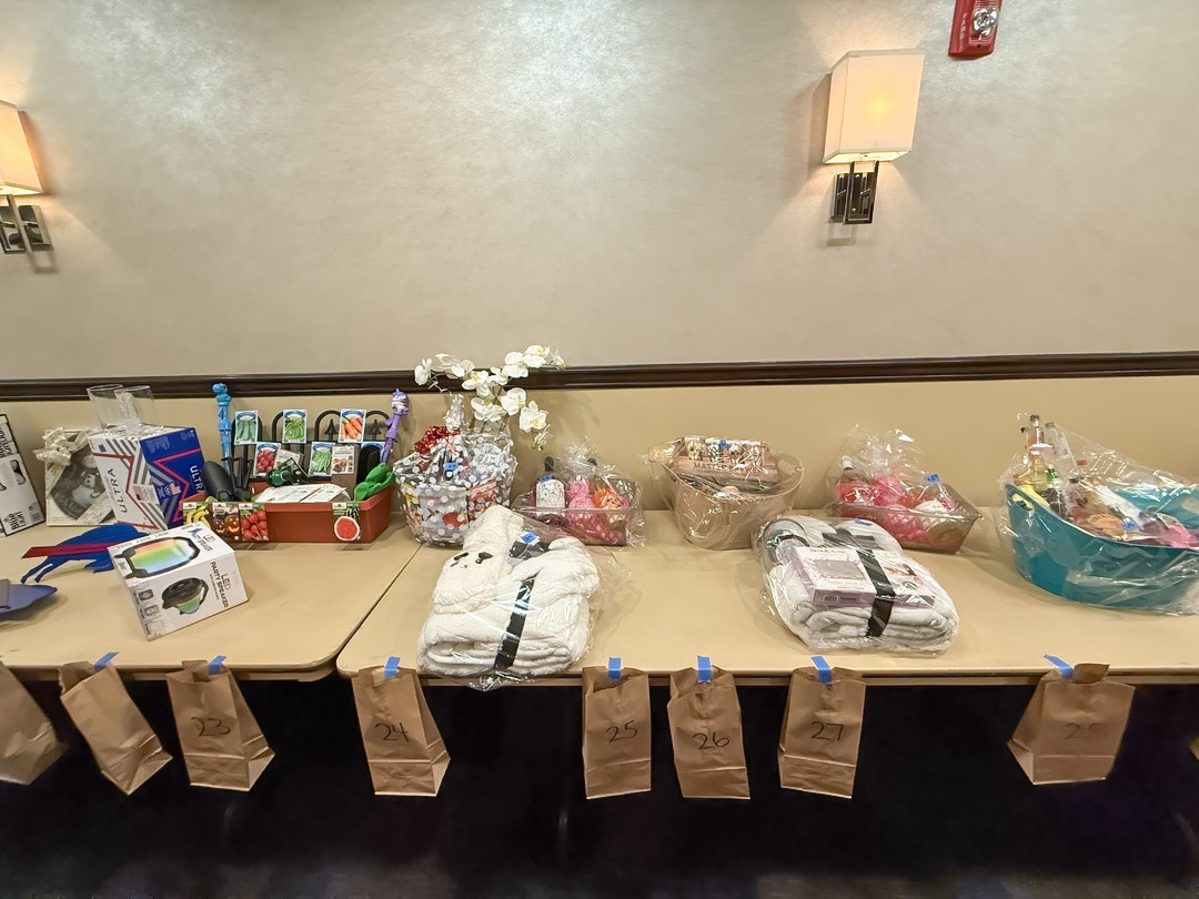 Raffle prizes featured at the Adams Fire Company meat raffle in North Tonawanda.