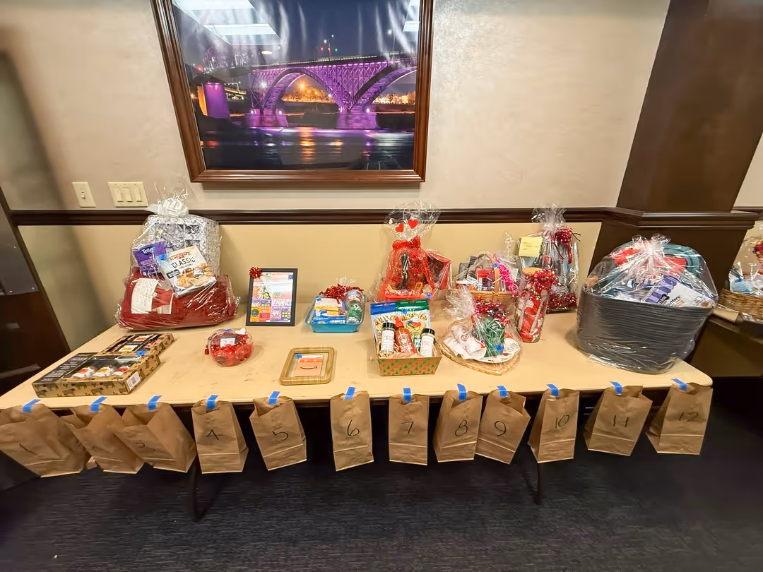 Raffle prizes featured at the Adams Fire Company meat raffle in North Tonawanda.