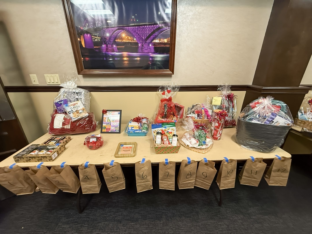 Raffle prizes featured at the Adams Fire Company meat raffle in North Tonawanda.