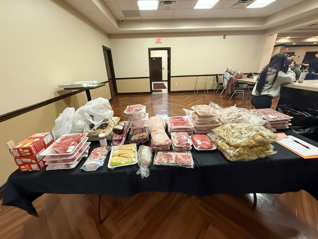 Meat prizes featured at the Adams Fire Company meat raffle in North Tonawanda.