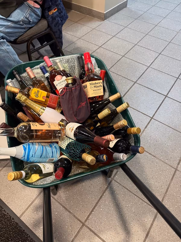 Wine cooler prizes featured at the C-Hope Western New York meat raffle in Williamsville.