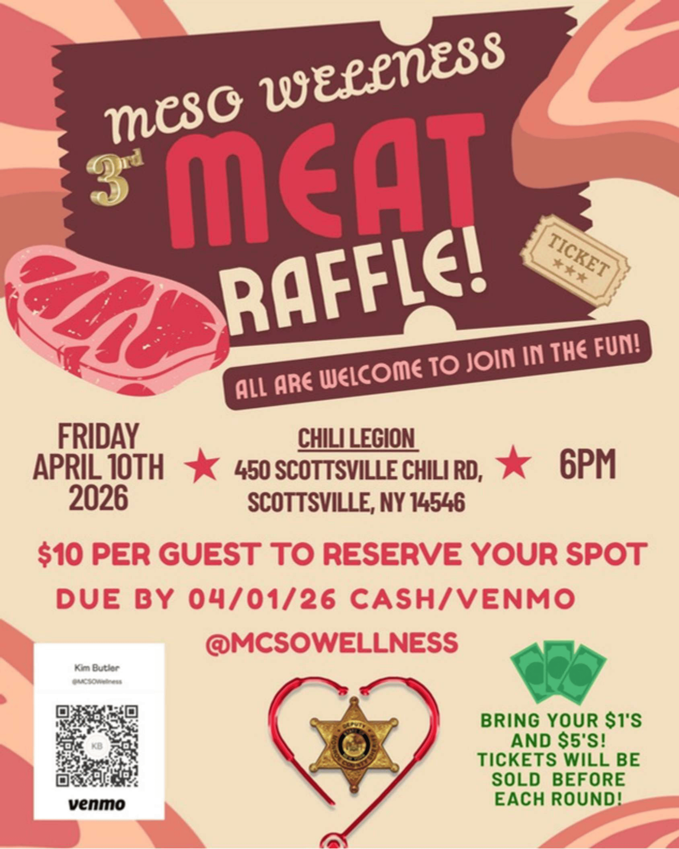 Meat raffle flyer for upcoming event.