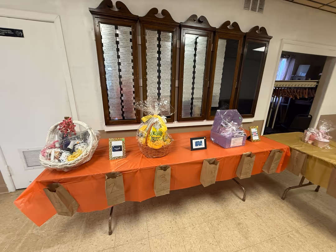 Raffle prizes featured at the Humboldt Parkway Baptist Church meat raffle