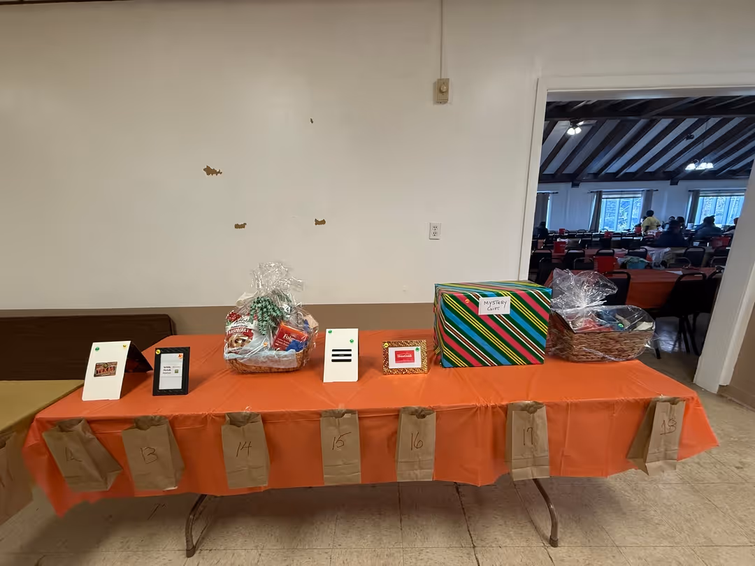 Raffle prizes featured at the Humboldt Parkway Baptist Church meat raffle