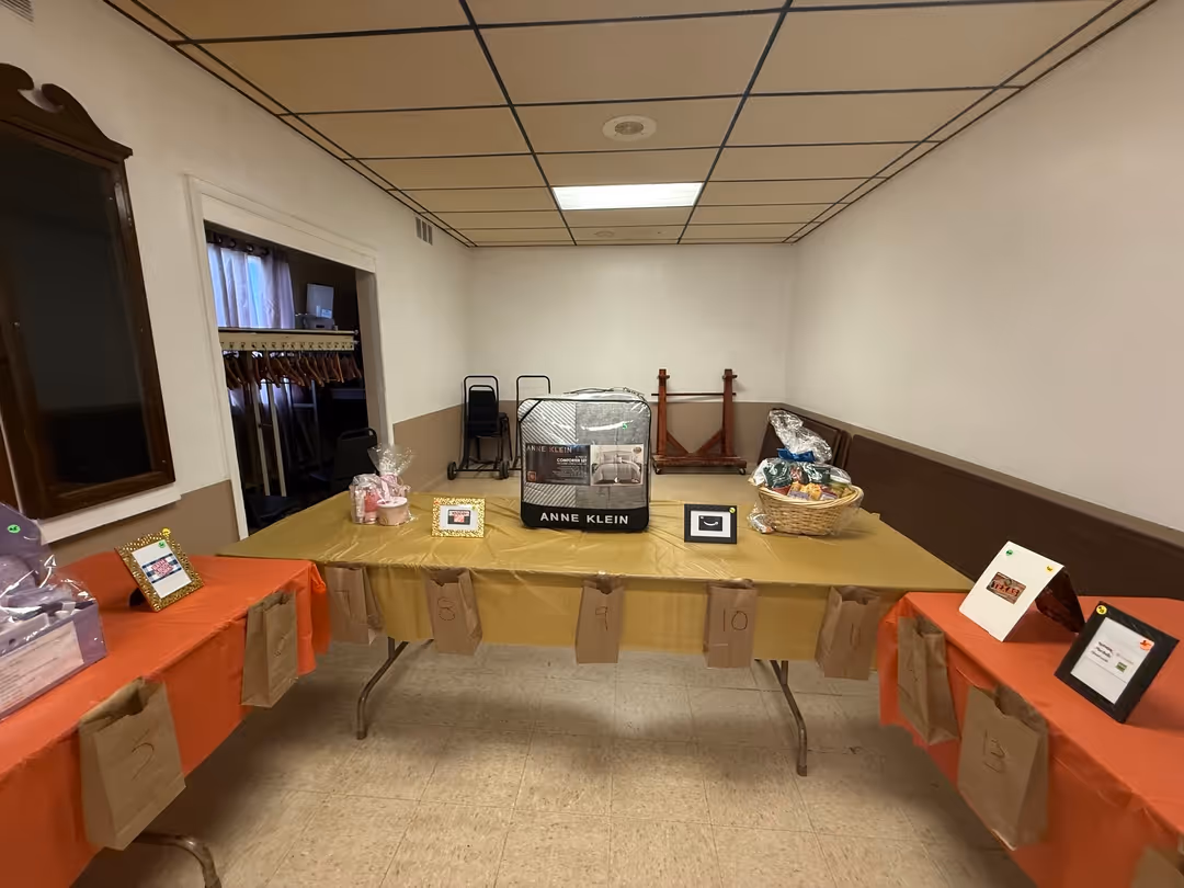 Raffle prizes featured at the Humboldt Parkway Baptist Church meat raffle
