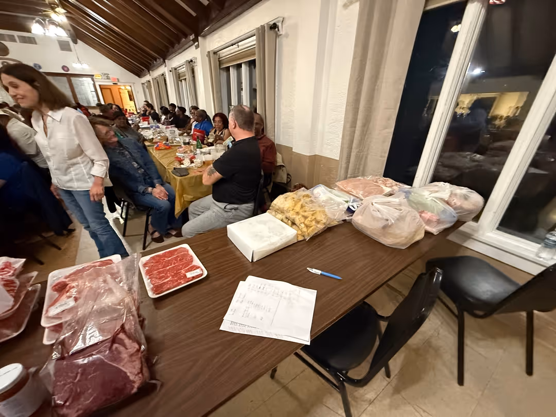 Meat prizes featured at the Humboldt Parkway Baptist Church meat raffle