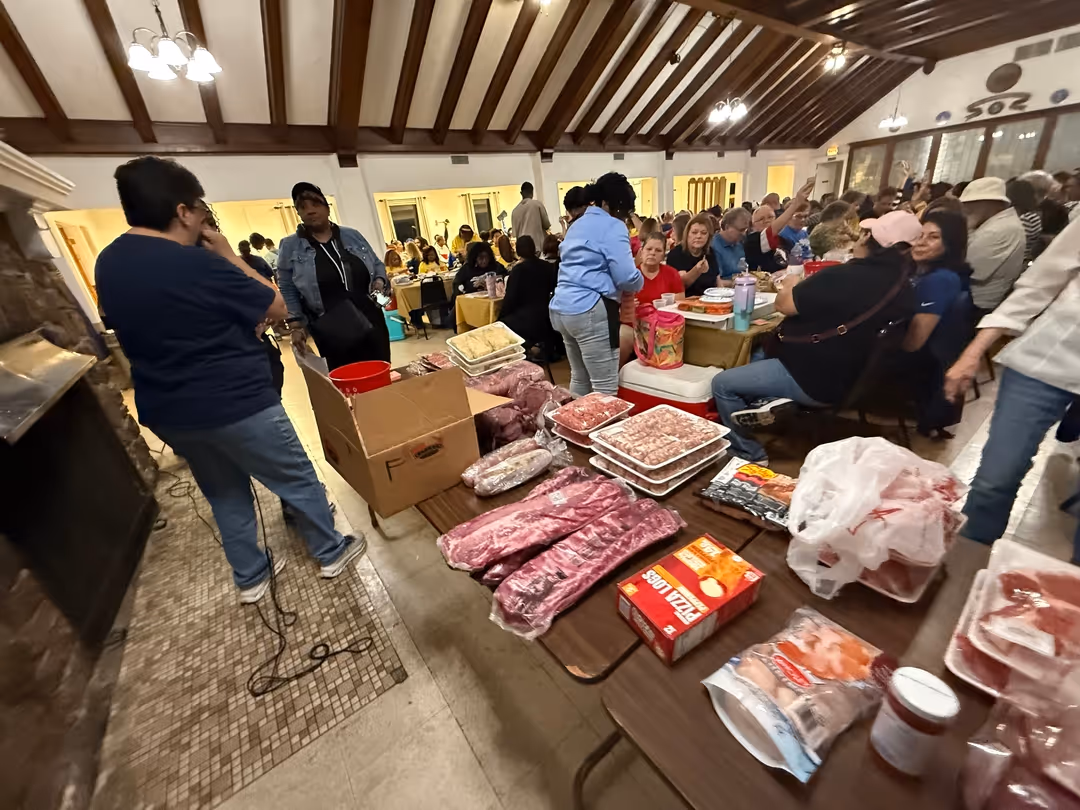 Meat prizes featured at the Humboldt Parkway Baptist Church meat raffle