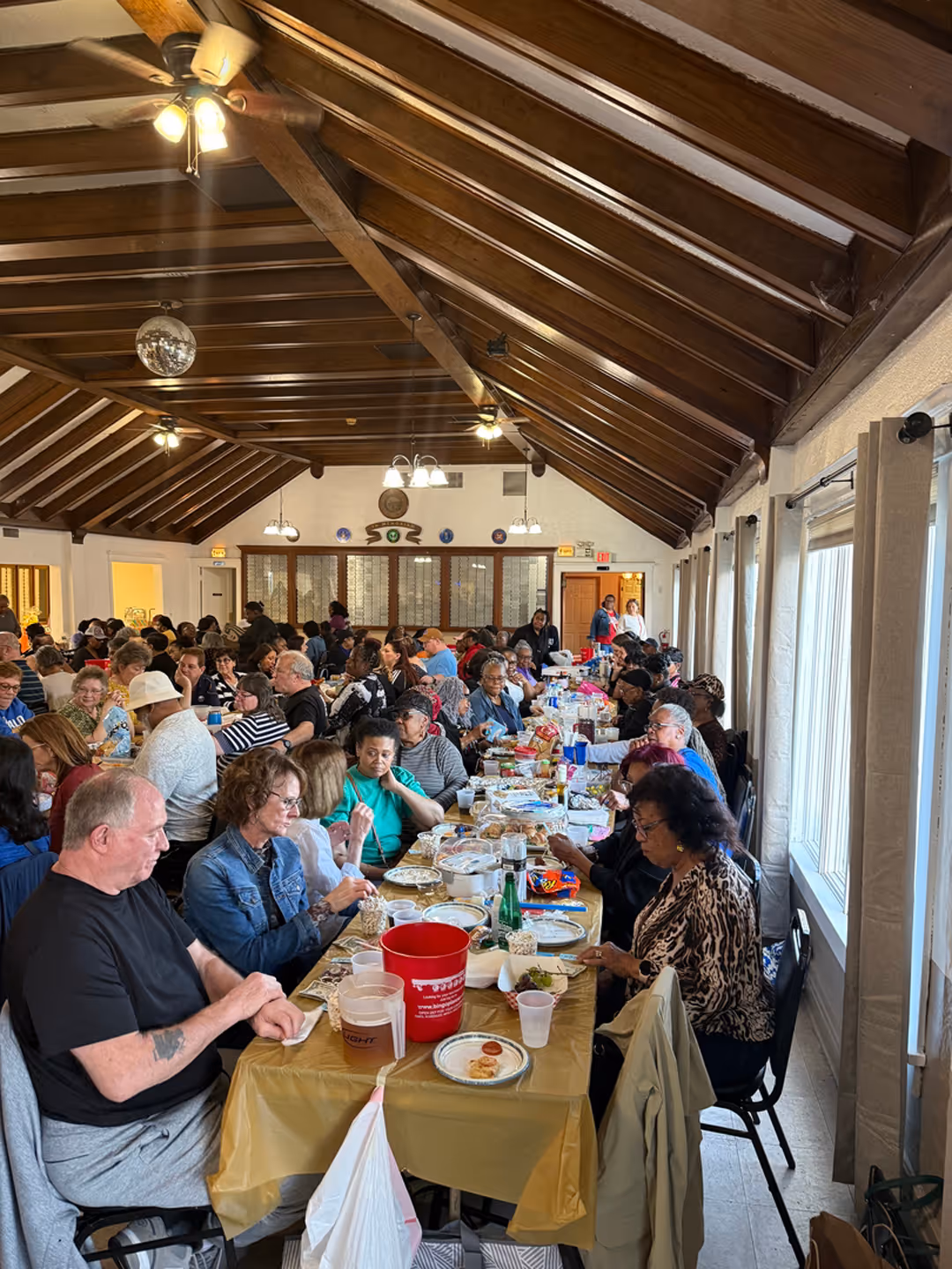 People participating in the Humboldt Parkway Baptist Church meat raffle