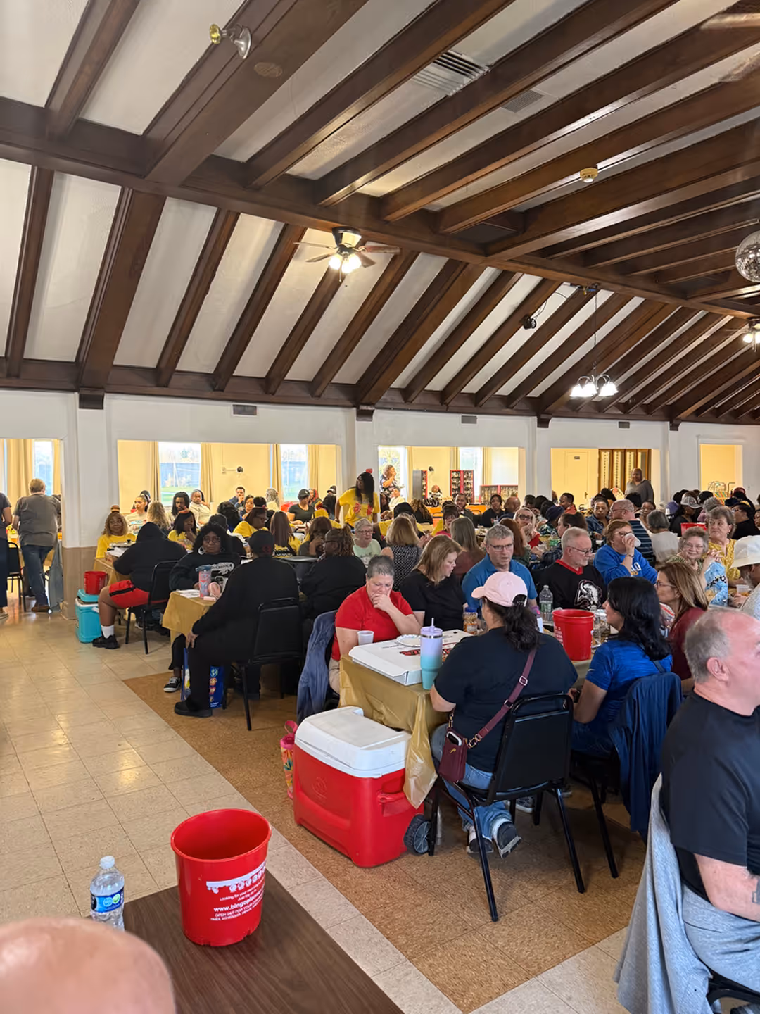 People participating in the Humboldt Parkway Baptist Church meat raffle