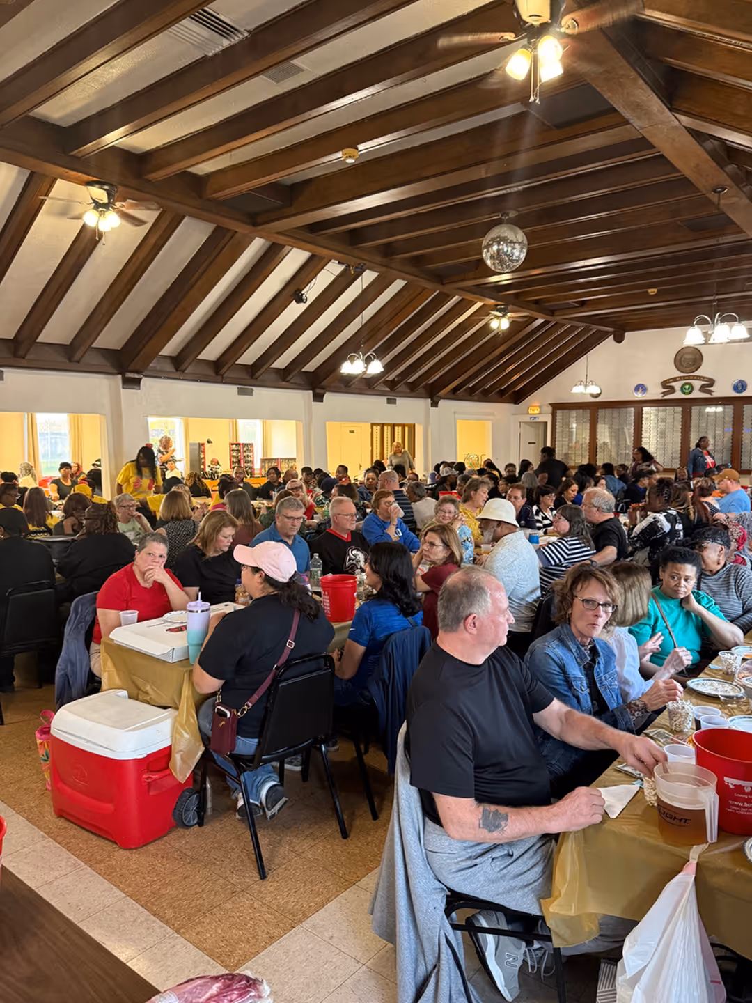 People participating in the Humboldt Parkway Baptist Church meat raffle