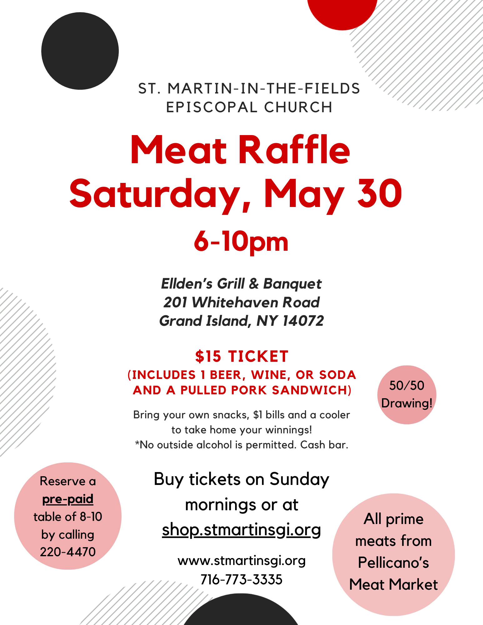 Meat raffle flyer for upcoming event.