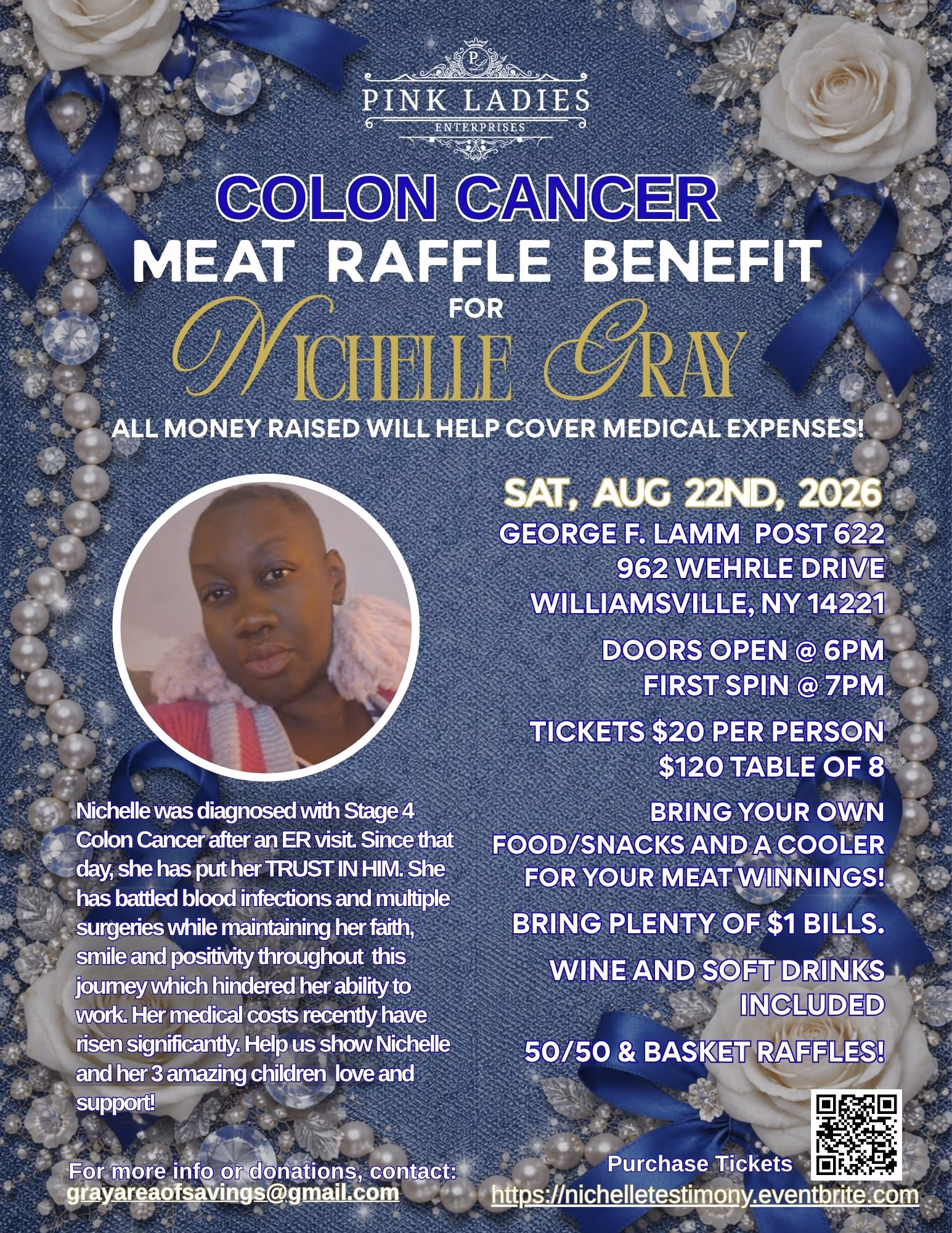 Michelle Gray meat raffle flyer.