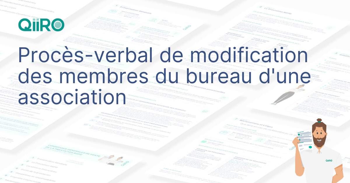 Procès-verbal de modification des membres du bureau d'une association