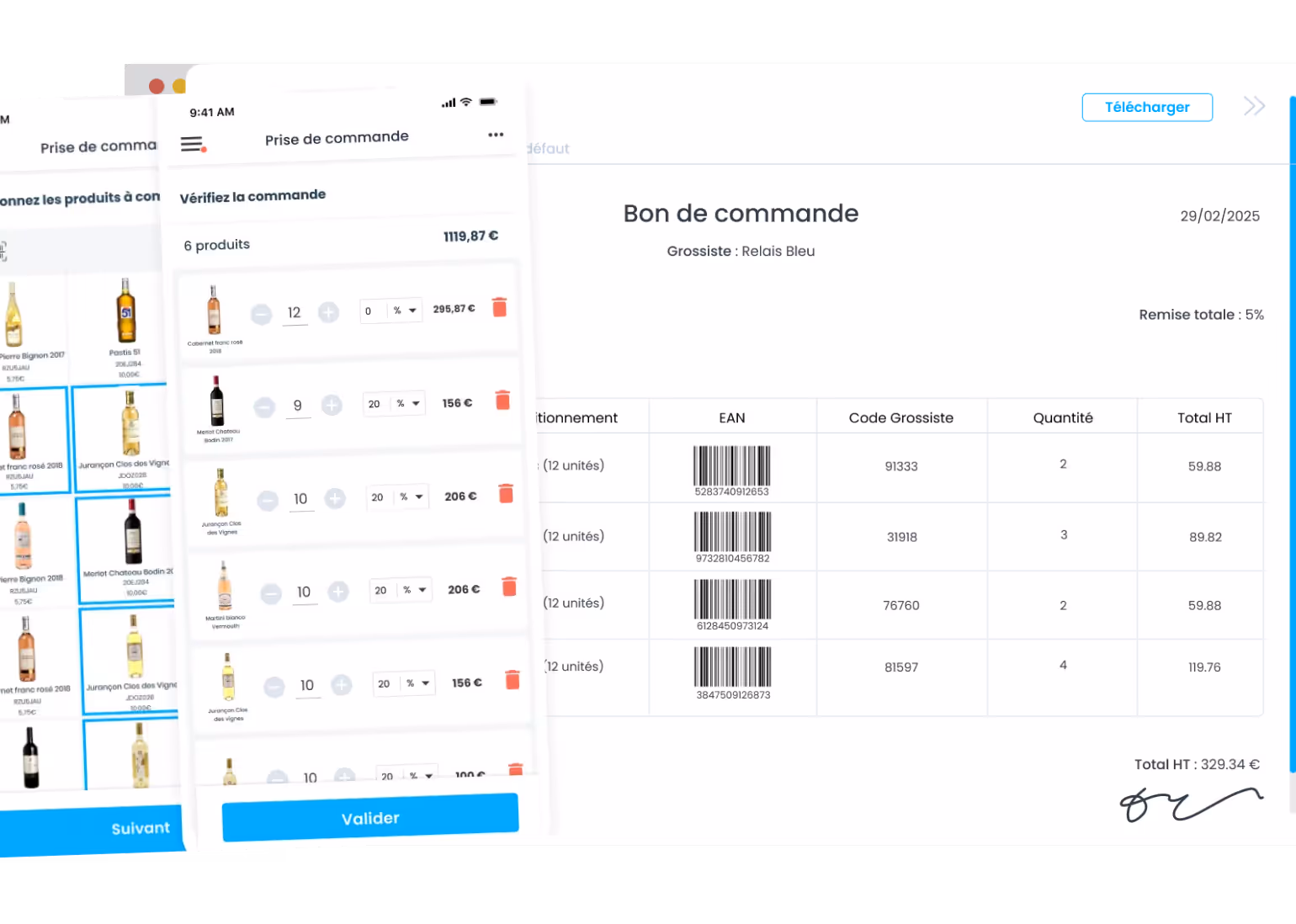 illustration de la prise de commande directement en point de vente