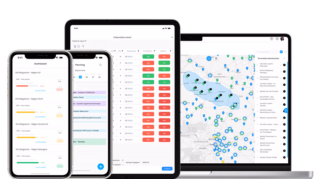 Planification de tournées commerciales optimisées dans un crm mobile et web