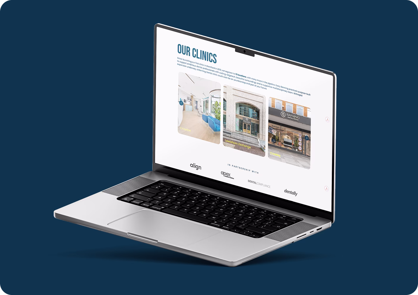 Banning Teams website design image 3 — clinic photography